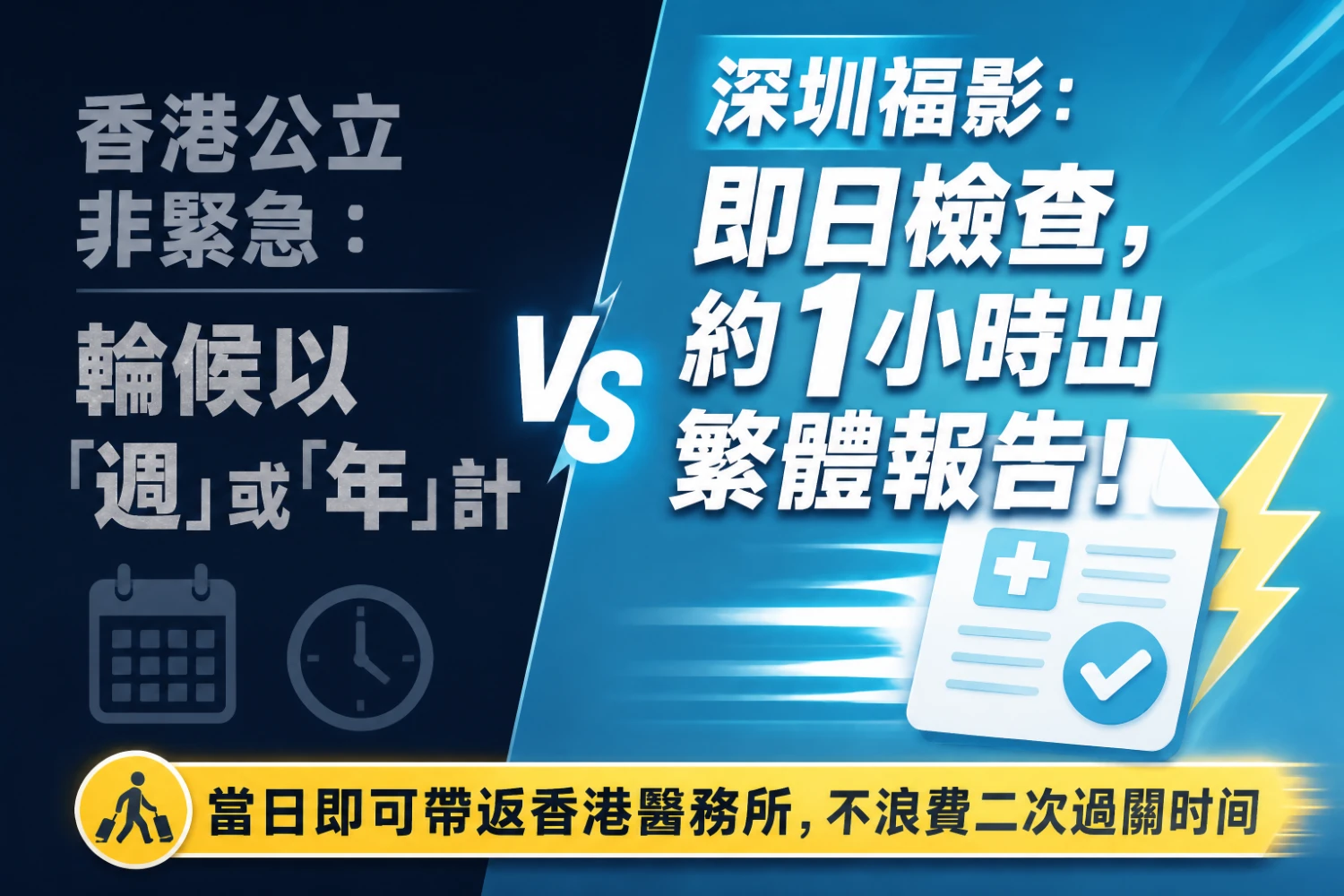 报告要等几耐？深圳即日约1小时vs香港按分流轮候